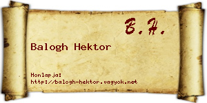 Balogh Hektor névjegykártya